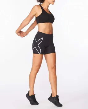 2XU Core 5 inch Compression Women's Cycling  Shorts (Black/Silver)