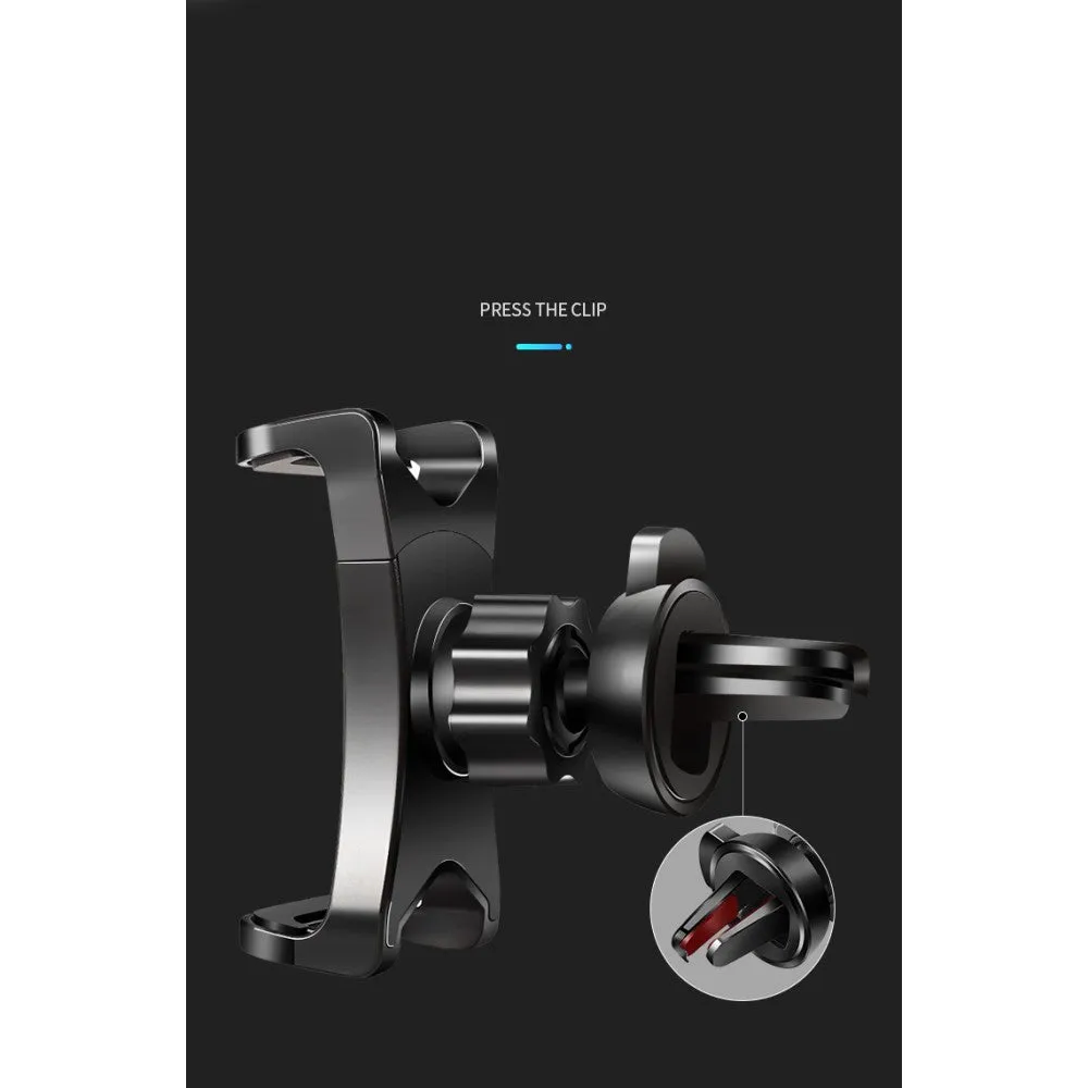 3 in 1 Car GPS Smartphone Holder: Dashboard / Visor Clamp   AC Grid Clip for BLU Grand Energy - Black