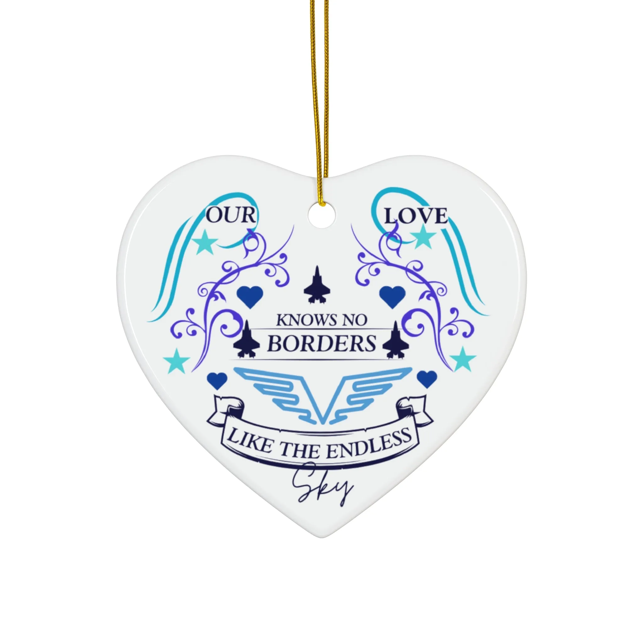 Airforce Valentine Ornament - Deployment Gift for Airmen & Military Spouses