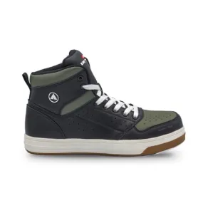 Airwalk Arena Mid Top Composite Toe Men’s Industrial Work Shoes, Black/Olive, Size 10, Medium, Comfortable & Light Work Shoes for Men, Electric Hazard, Slip Resistant