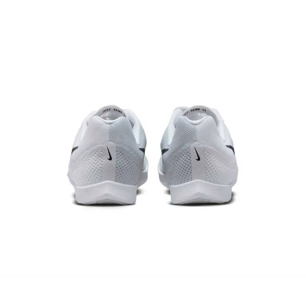 All Gender Nike Zoom Rival Distance Spikes - White/Black/Metallic Silver - Regular (D)