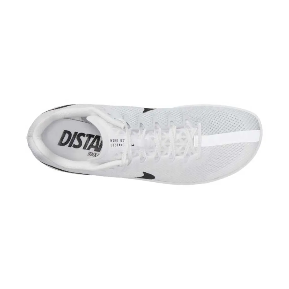 All Gender Nike Zoom Rival Distance Spikes - White/Black/Metallic Silver - Regular (D)