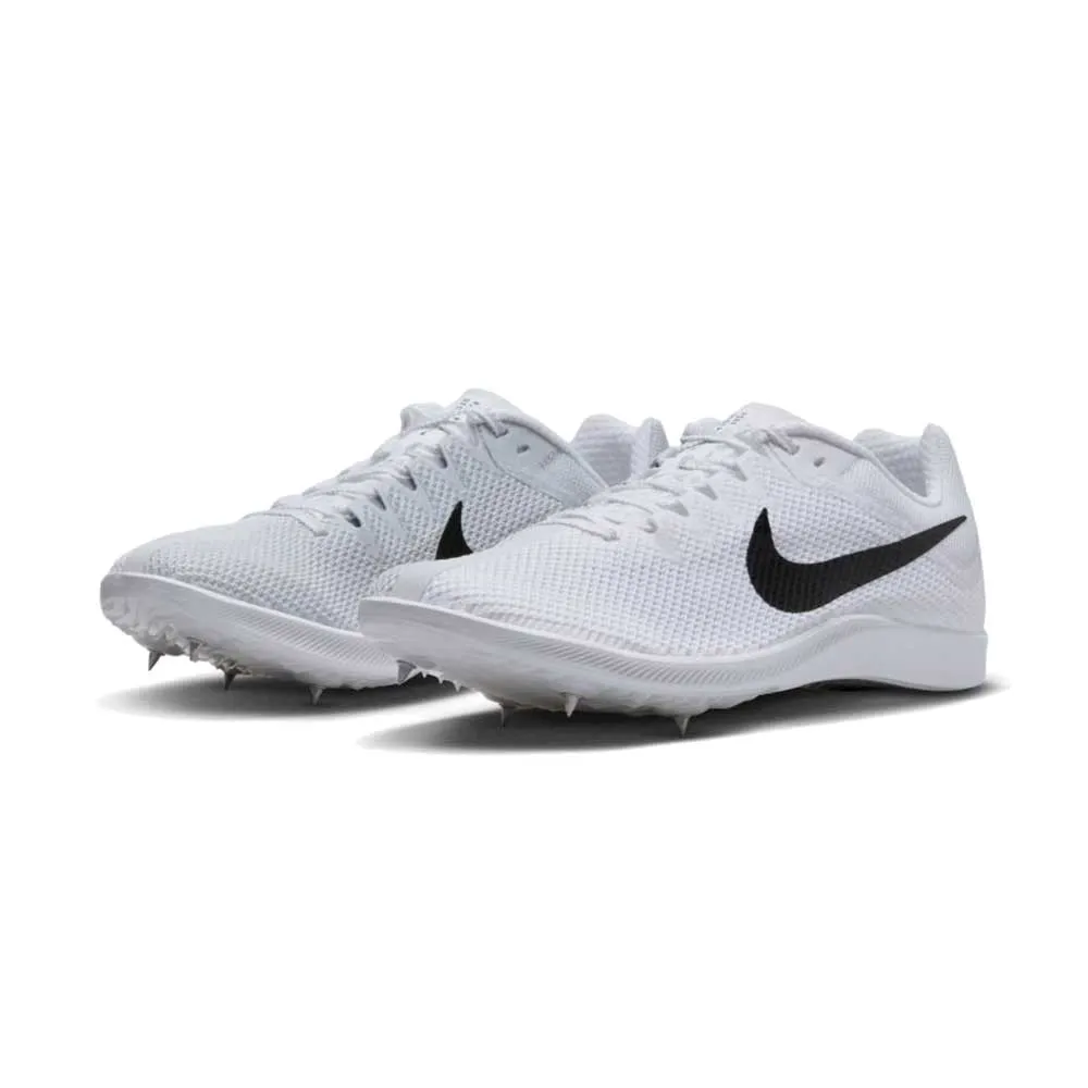 All Gender Nike Zoom Rival Distance Spikes - White/Black/Metallic Silver - Regular (D)