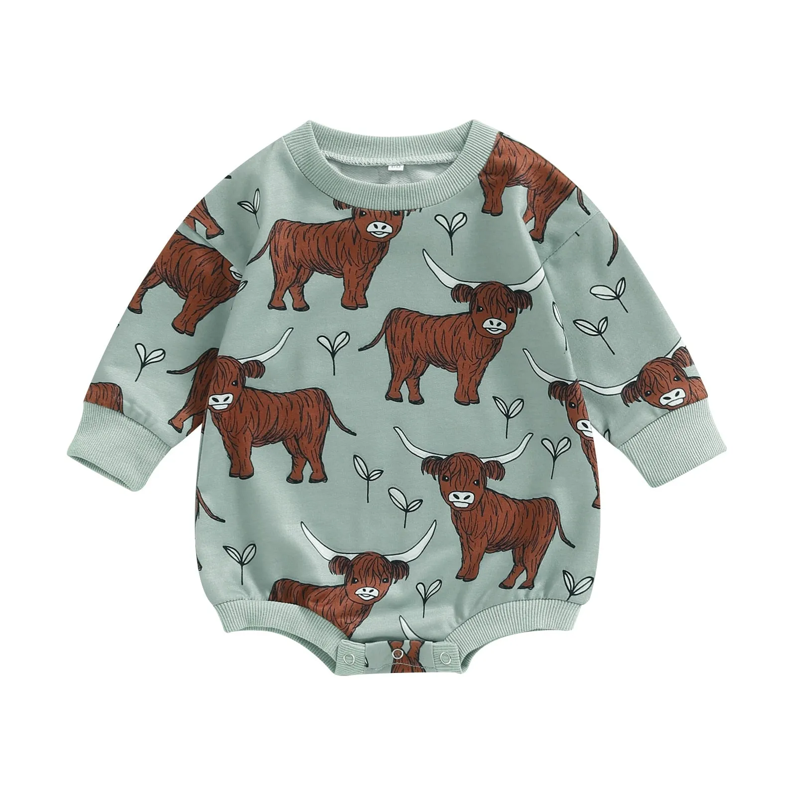 Baby Highland Calf Onesie in Pink or Green