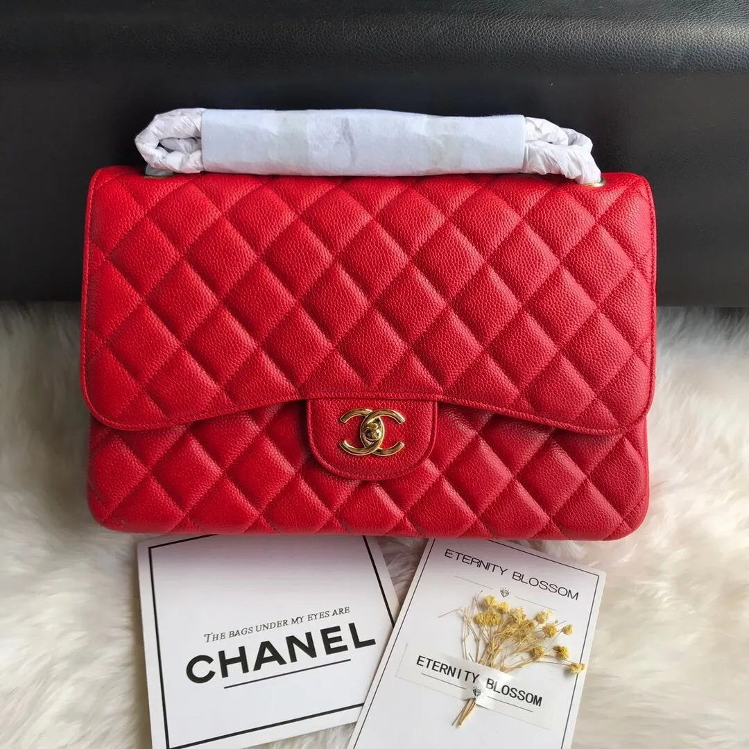 CC Flap Bag X Caviar Jumbo