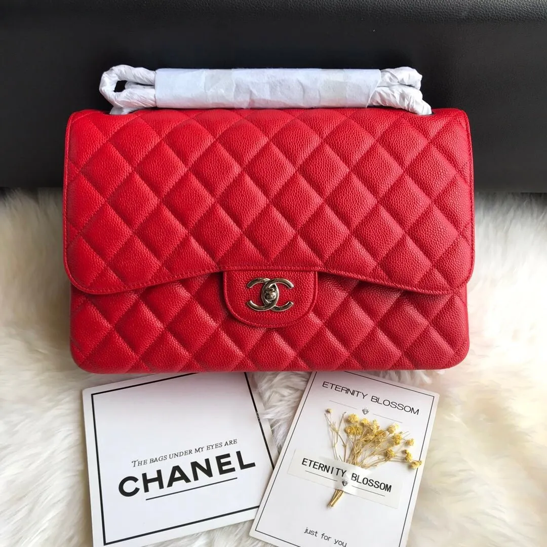 CC Flap Bag X Caviar Jumbo