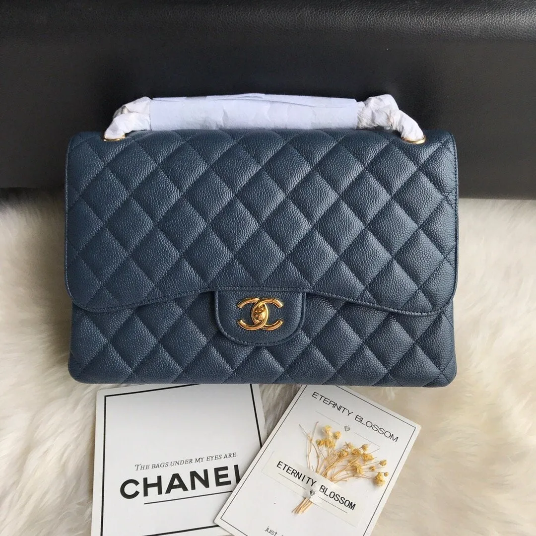 CC Flap Bag X Caviar Jumbo