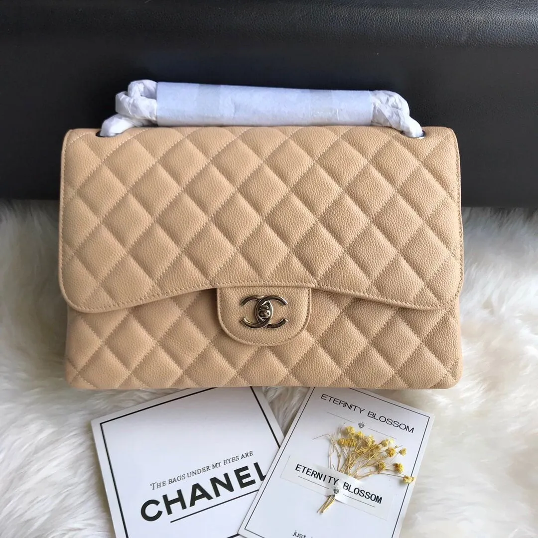 CC Flap Bag X Caviar Jumbo
