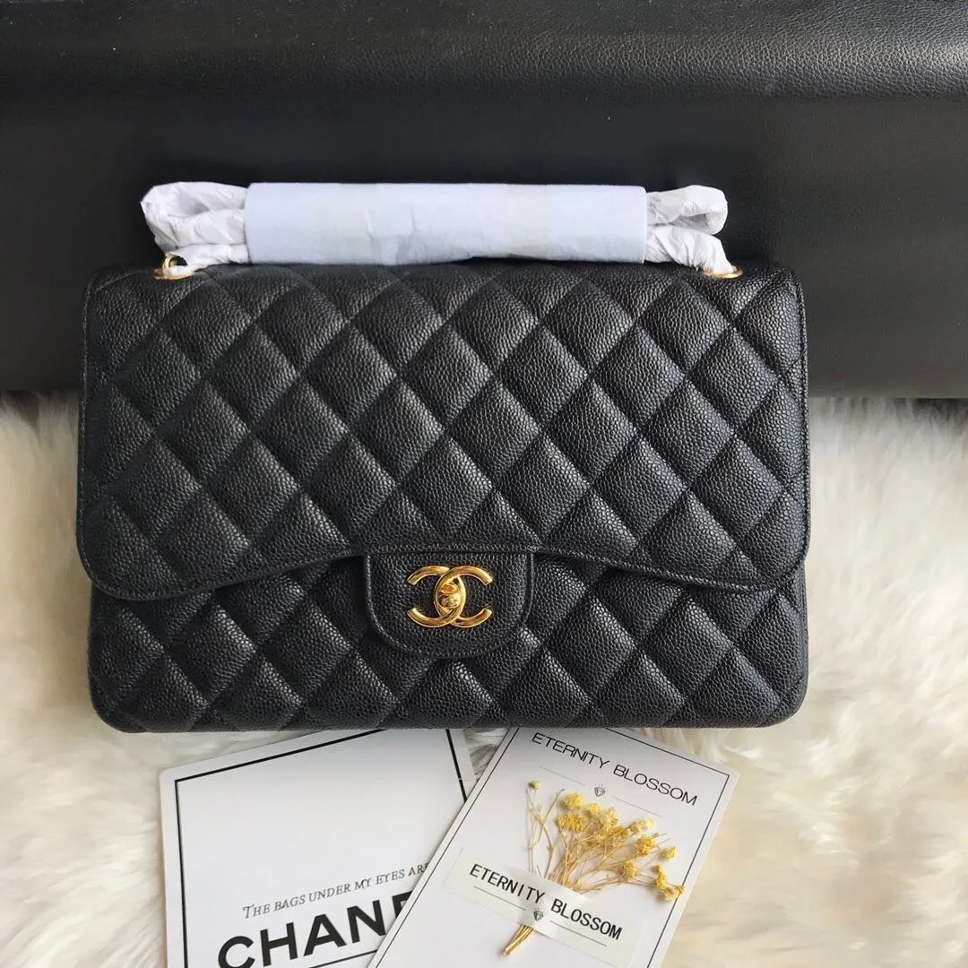 CC Flap Bag X Caviar Jumbo