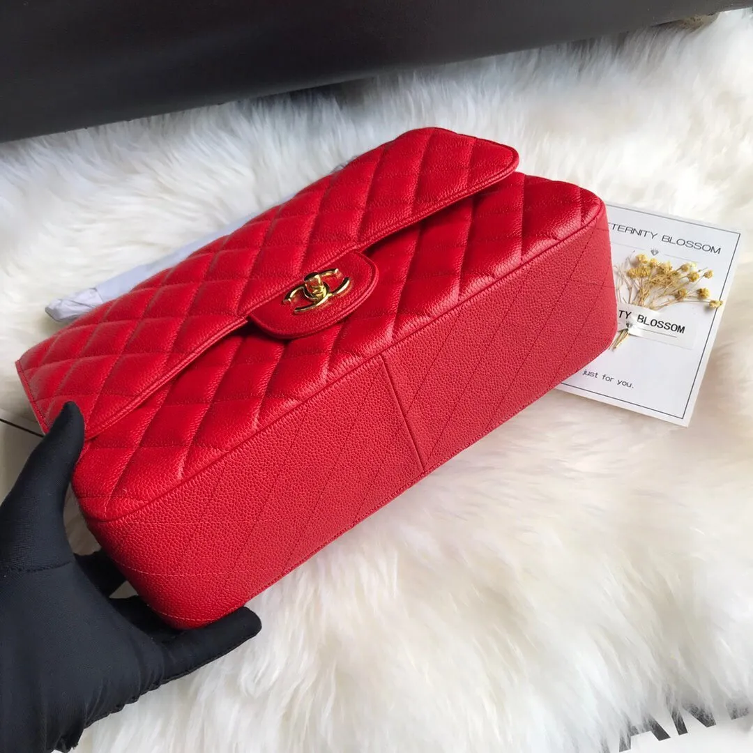 CC Flap Bag X Caviar Jumbo