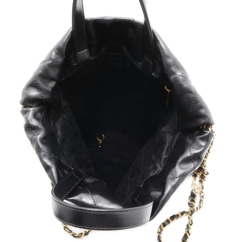 CHANEL CHANEL 22 Backpack Black AS3859 Shiny Calf Leather