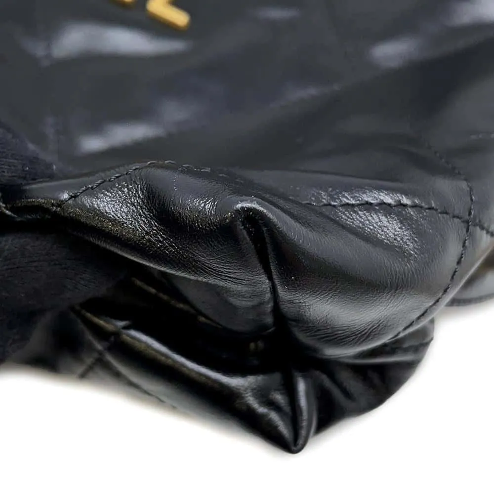 CHANEL CHANEL 22 Backpack Black AS3859 Shiny Calf Leather