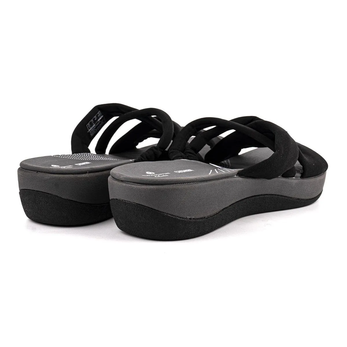 Clarks Arla Rilee Strap Sandals Sliders Leather Grey Colour For Women