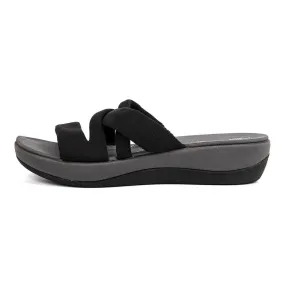 Clarks Arla Rilee Strap Sandals Sliders Leather Grey Colour For Women