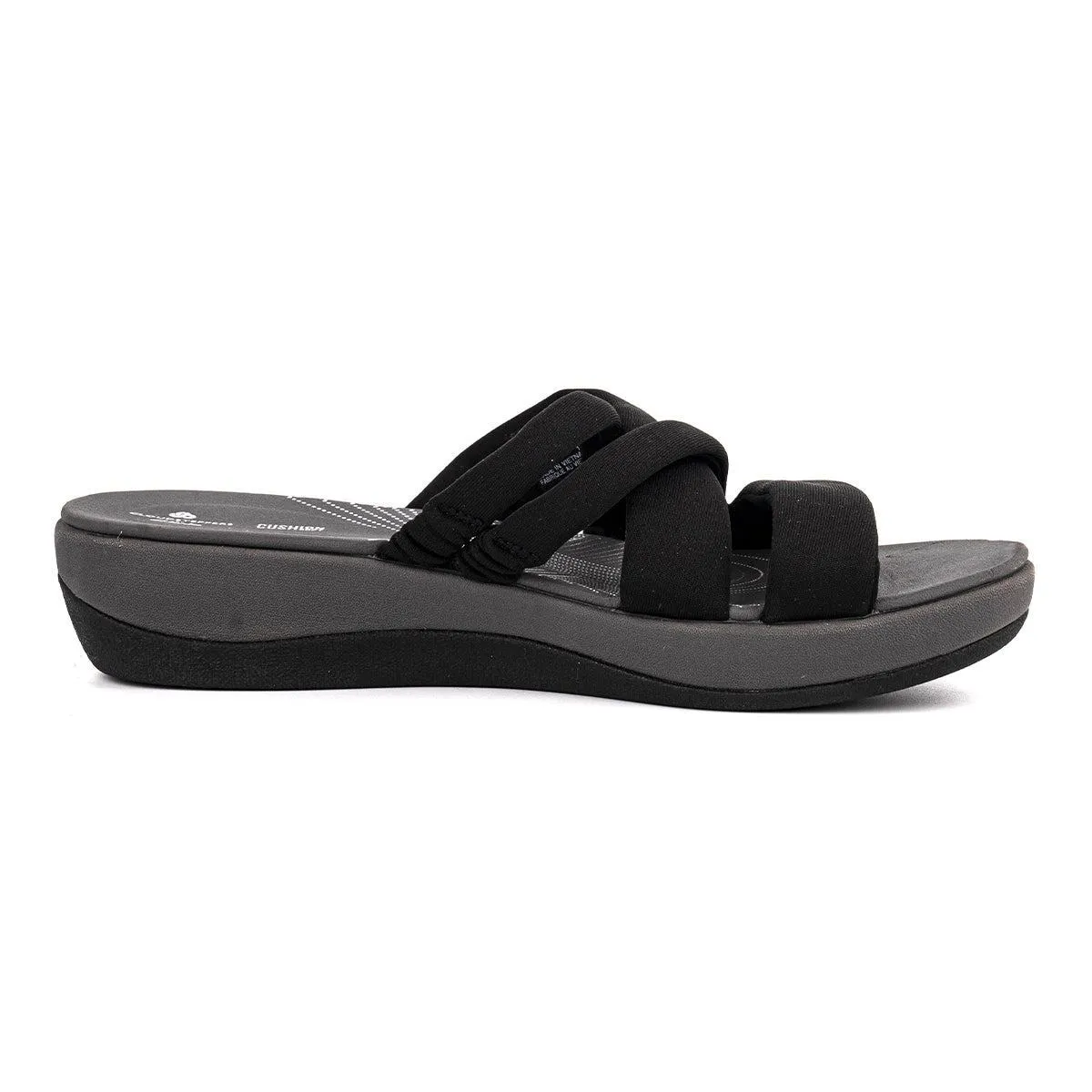 Clarks Arla Rilee Strap Sandals Sliders Leather Grey Colour For Women