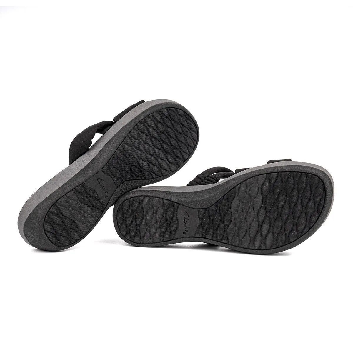 Clarks Arla Rilee Strap Sandals Sliders Leather Grey Colour For Women
