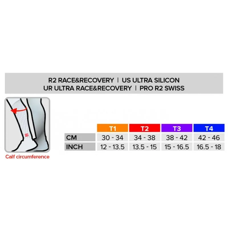 COMPRESSPORT R2 OXYGEN CALF SLEEVES (R2V2UL-UTMB19-BLUE) - UTMB 2019