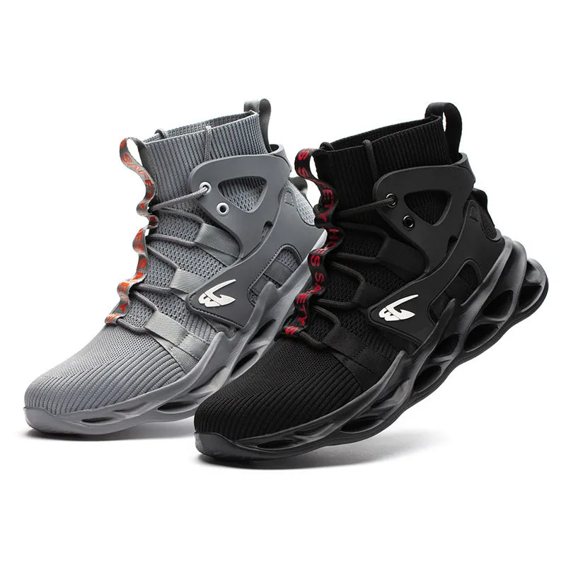 Cross-border Labor Insurance Shoes Men's Spring Breathable Work Shoes Safety Protective Shoes Fashion High-top