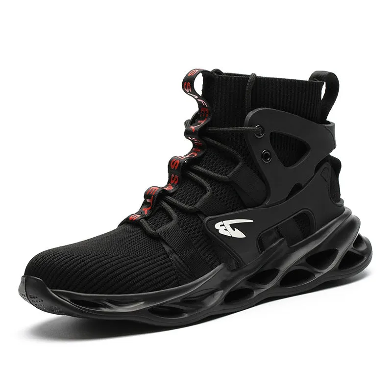 Cross-border Labor Insurance Shoes Men's Spring Breathable Work Shoes Safety Protective Shoes Fashion High-top