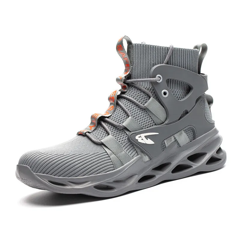 Cross-border Labor Insurance Shoes Men's Spring Breathable Work Shoes Safety Protective Shoes Fashion High-top