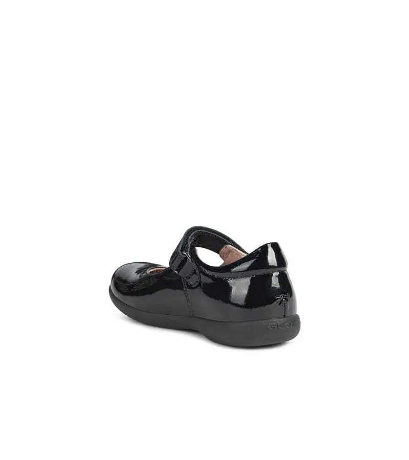 Geox Junior Girls Black School Shoe J16FHA
