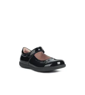 Geox Junior Girls Black School Shoe J16FHA