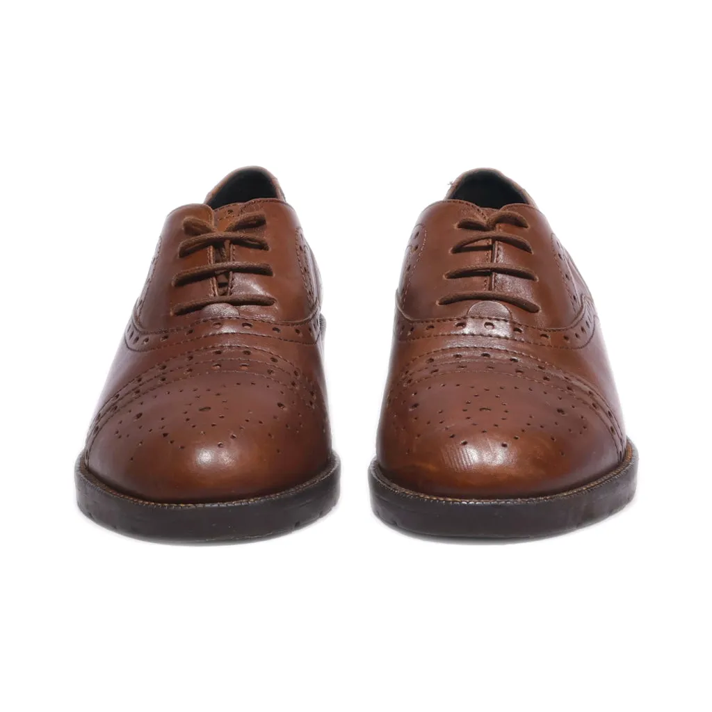 Geox Lace Ups Leather Brown Colour For Women