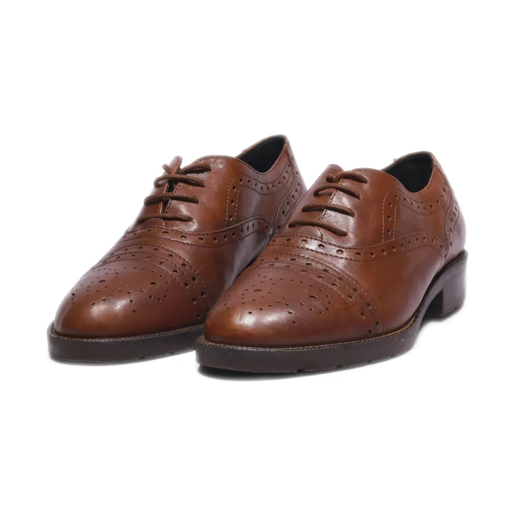 Geox Lace Ups Leather Brown Colour For Women