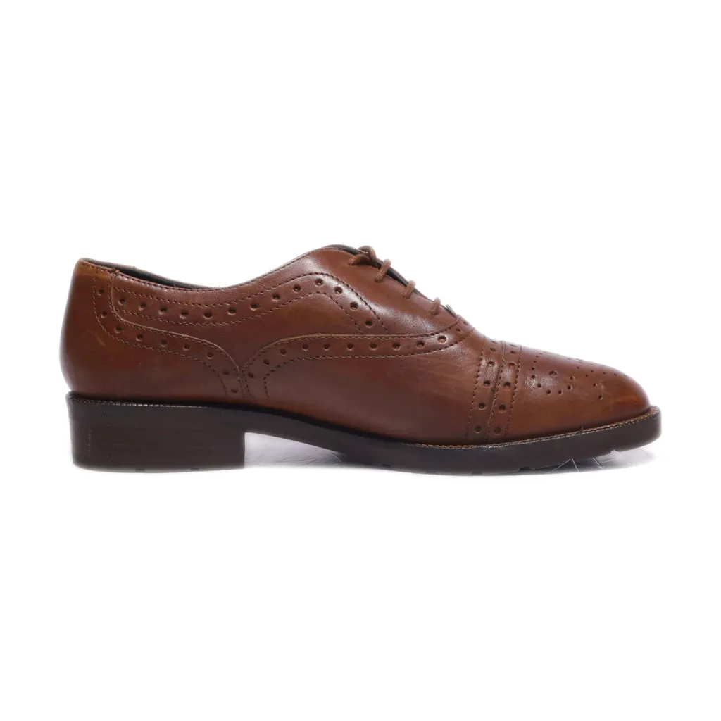 Geox Lace Ups Leather Brown Colour For Women
