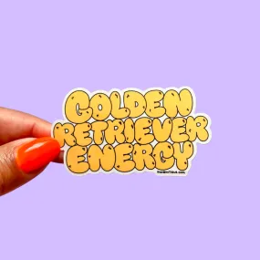 Golden Retriever Energy Vinyl Sticker