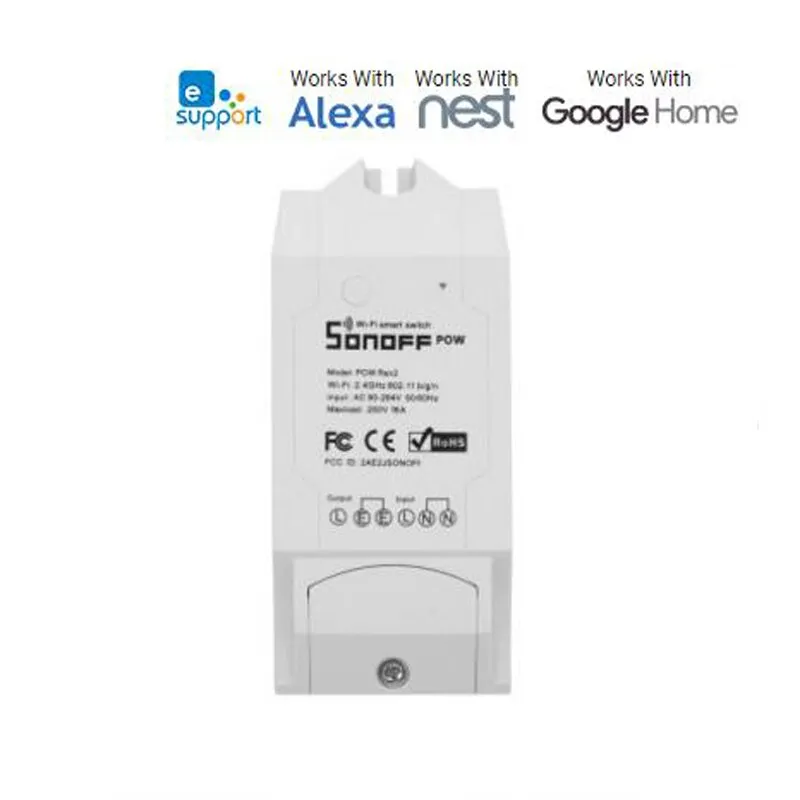 Itead Sonoff Pow R2, Wireless WiFi 16A Power switch Watt Meter Consumption Measurement, Smart Home Remote Watt meter IOT Device