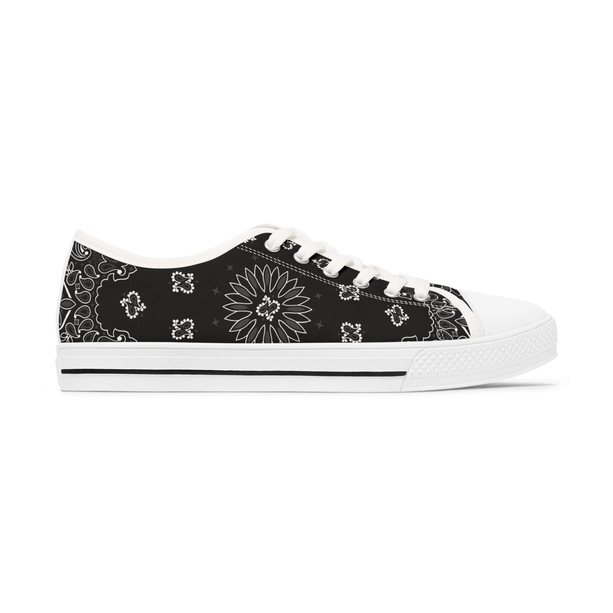 Low Top Sneakers für Damen - SCHWARZES BANDANA