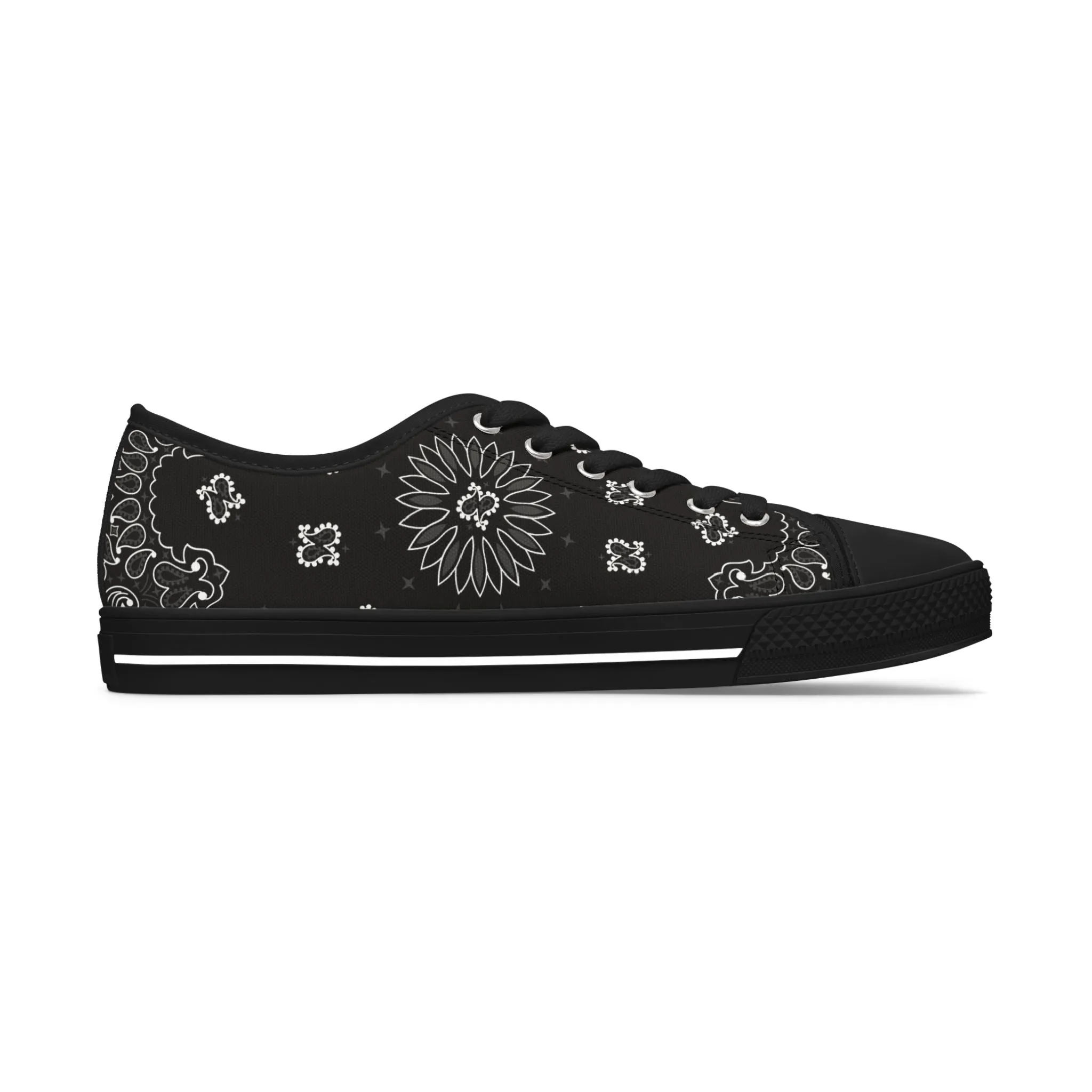 Low Top Sneakers für Damen - SCHWARZES BANDANA