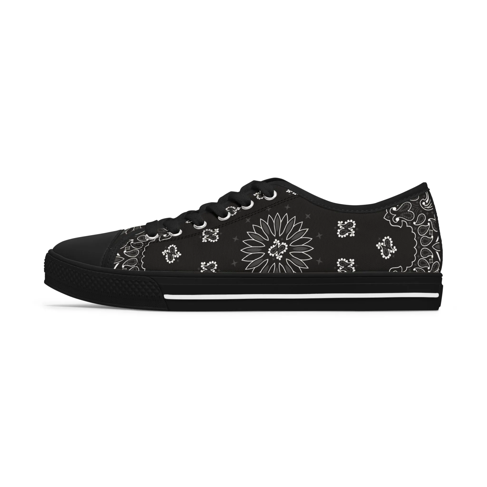 Low Top Sneakers für Damen - SCHWARZES BANDANA
