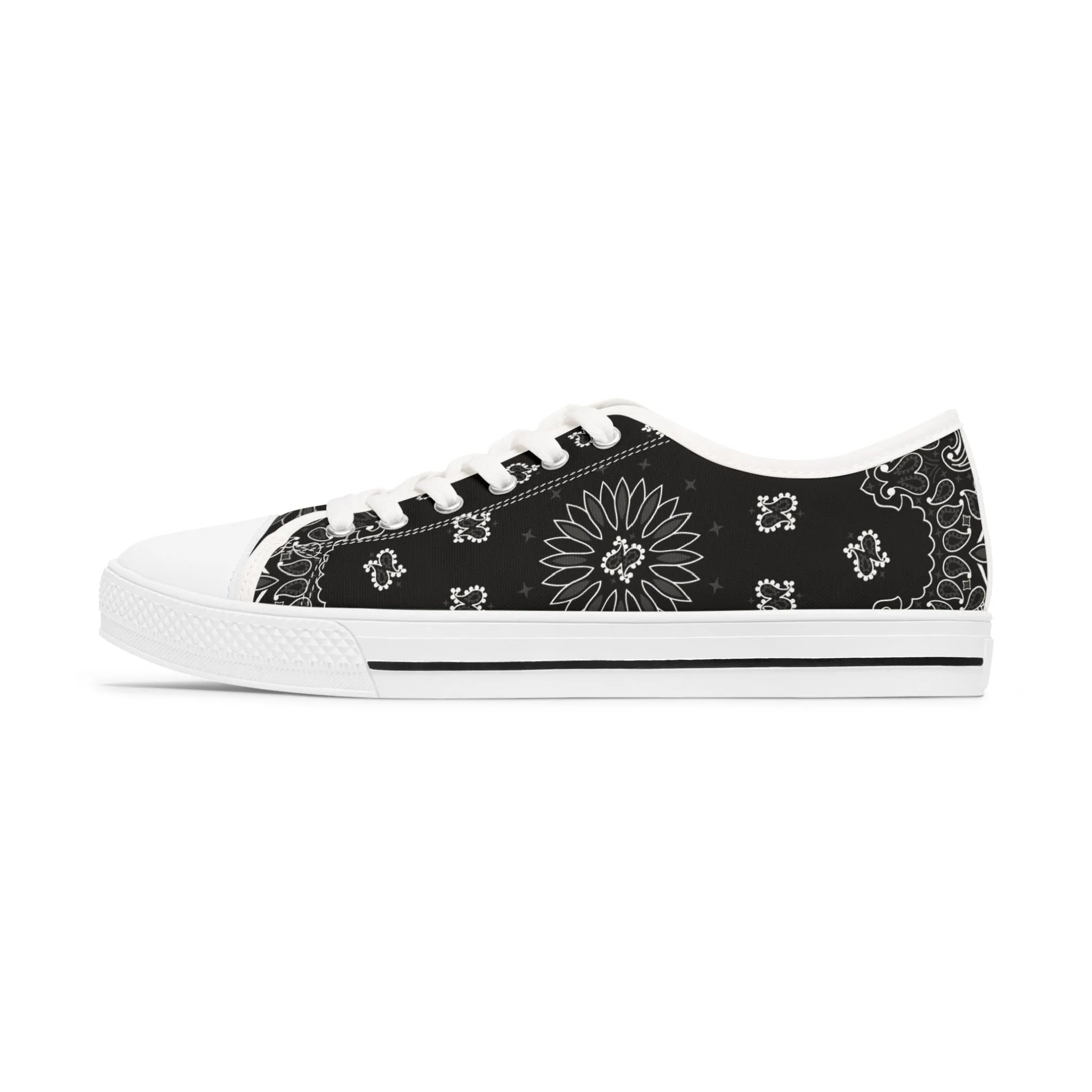 Low Top Sneakers für Damen - SCHWARZES BANDANA