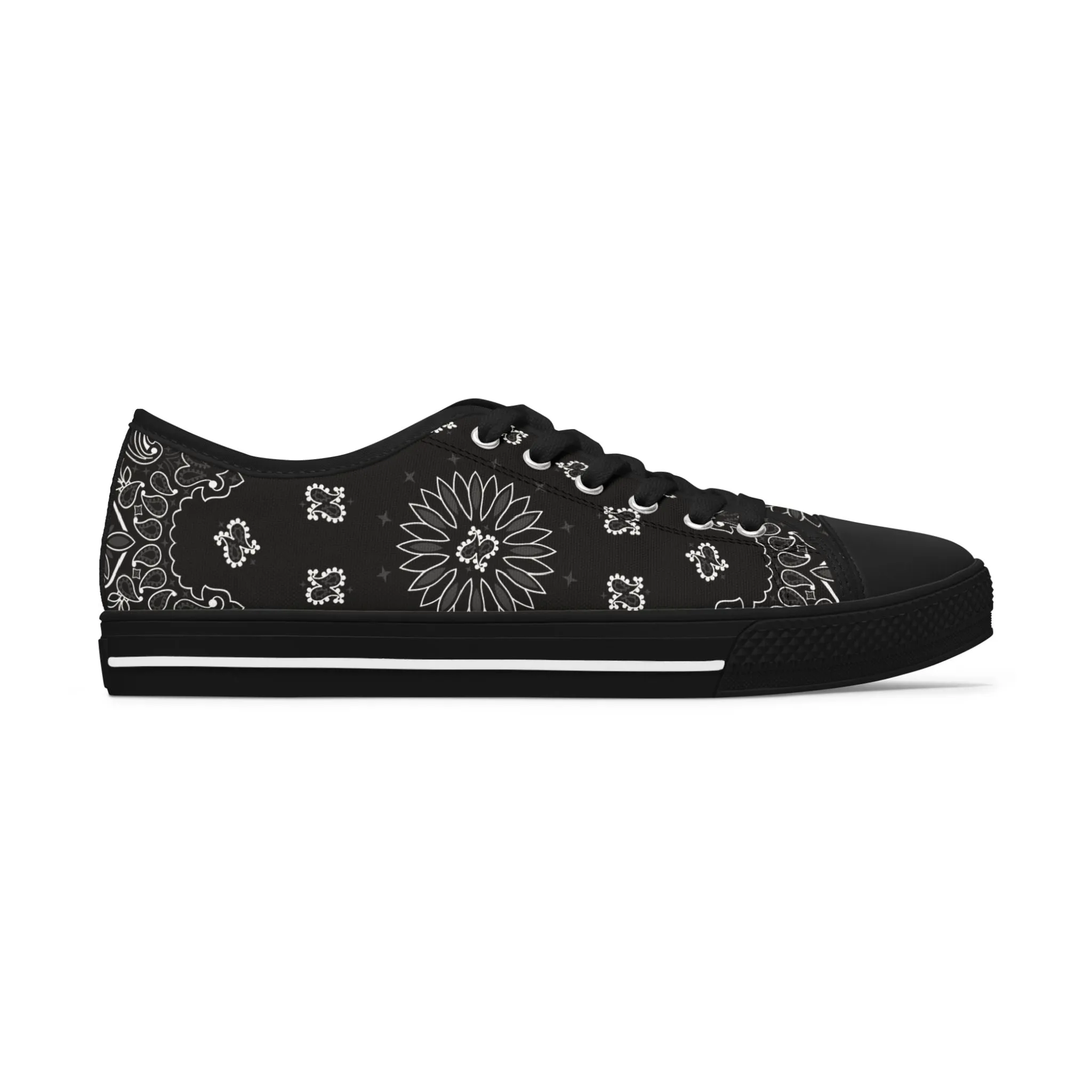 Low Top Sneakers für Damen - SCHWARZES BANDANA