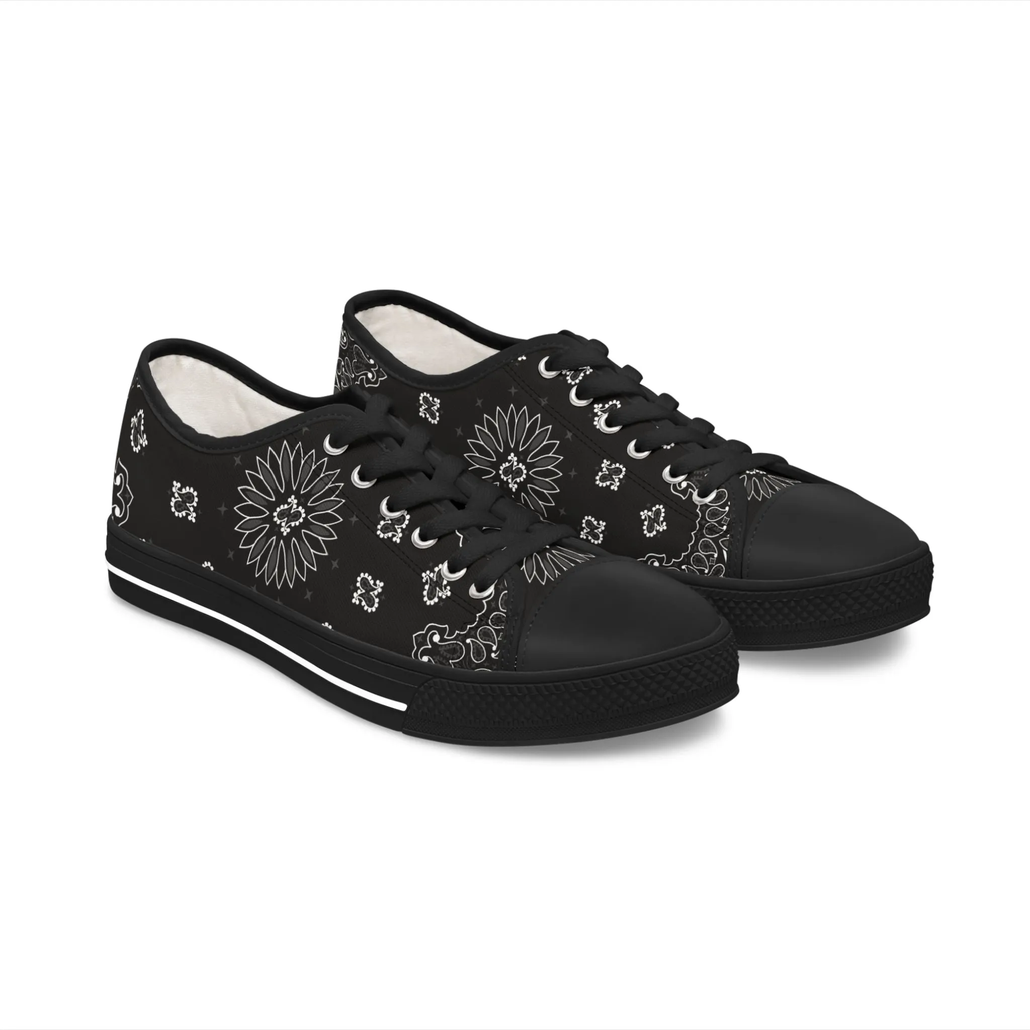 Low Top Sneakers für Damen - SCHWARZES BANDANA