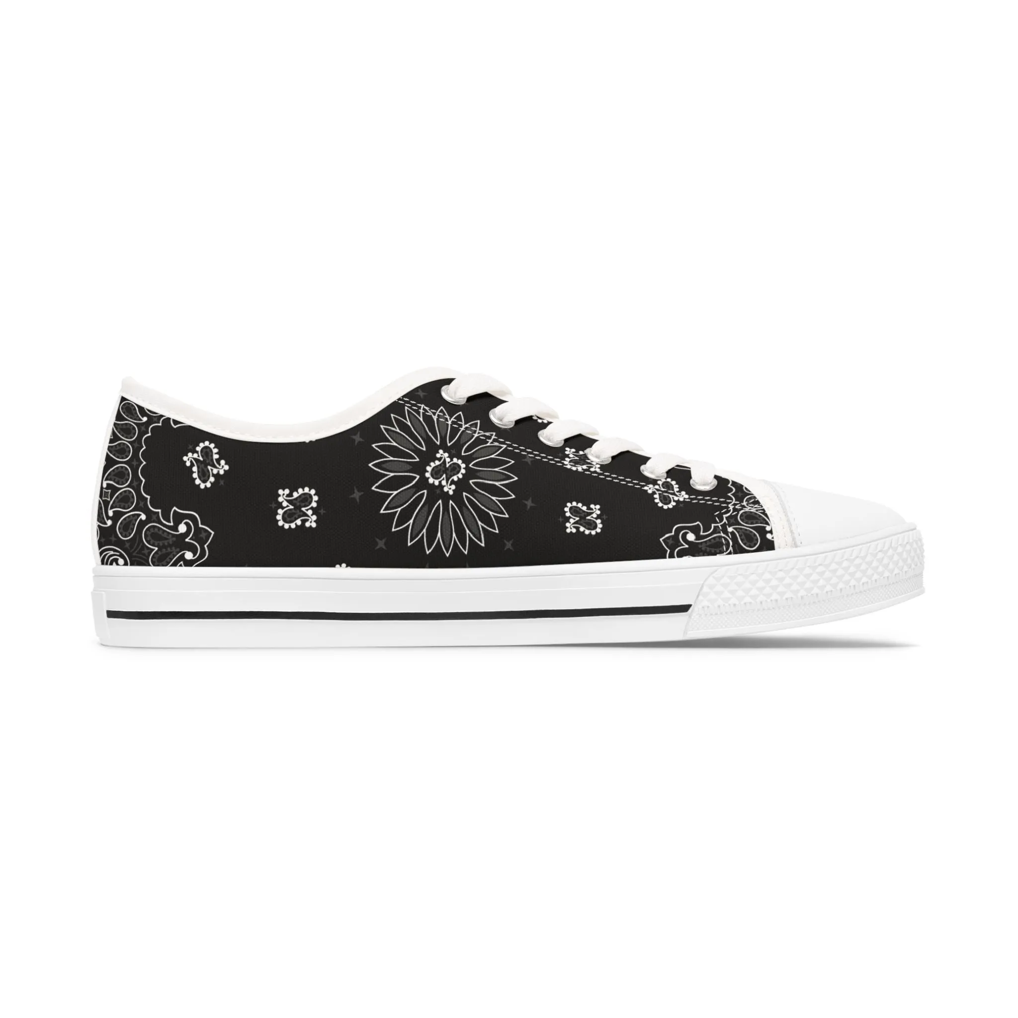 Low Top Sneakers für Damen - SCHWARZES BANDANA