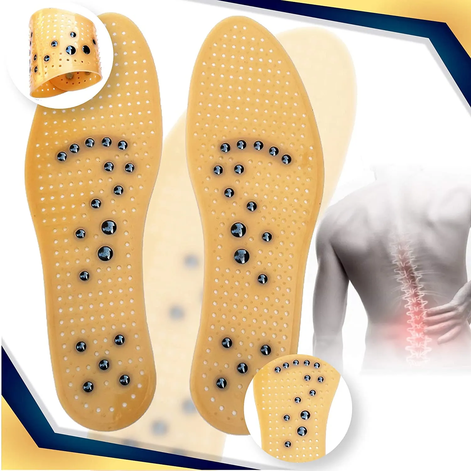 Mindinsole | Gel Acupressure Magnetic Insoles Inserts for Foot