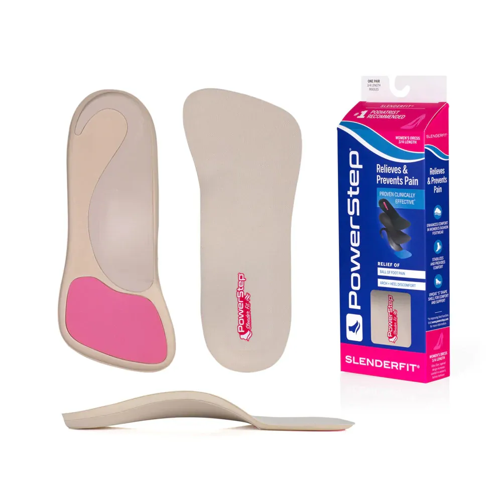 Powerstep Slenderfit 3/4 Insoles Womens Color Natural | One Pair