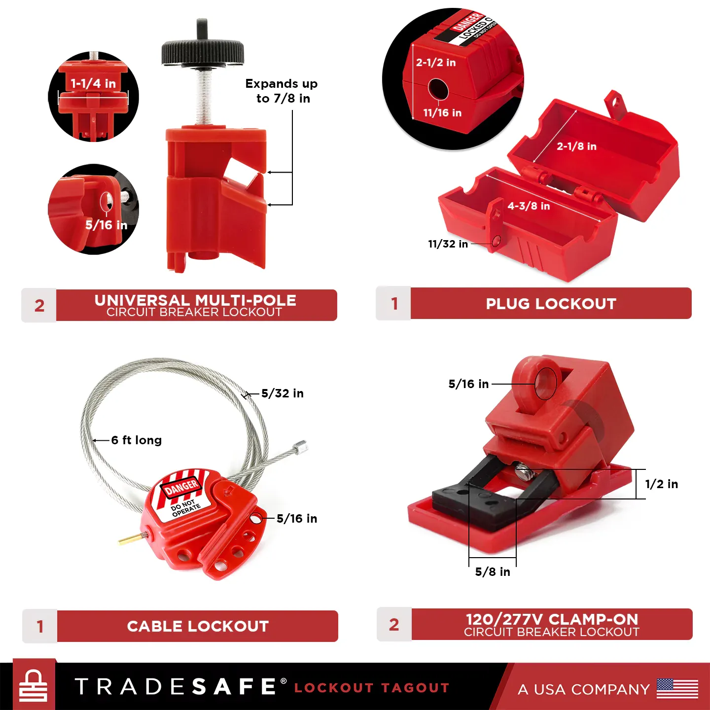 Professional Lockout Tagout Kit – 2 Keys Per Lock