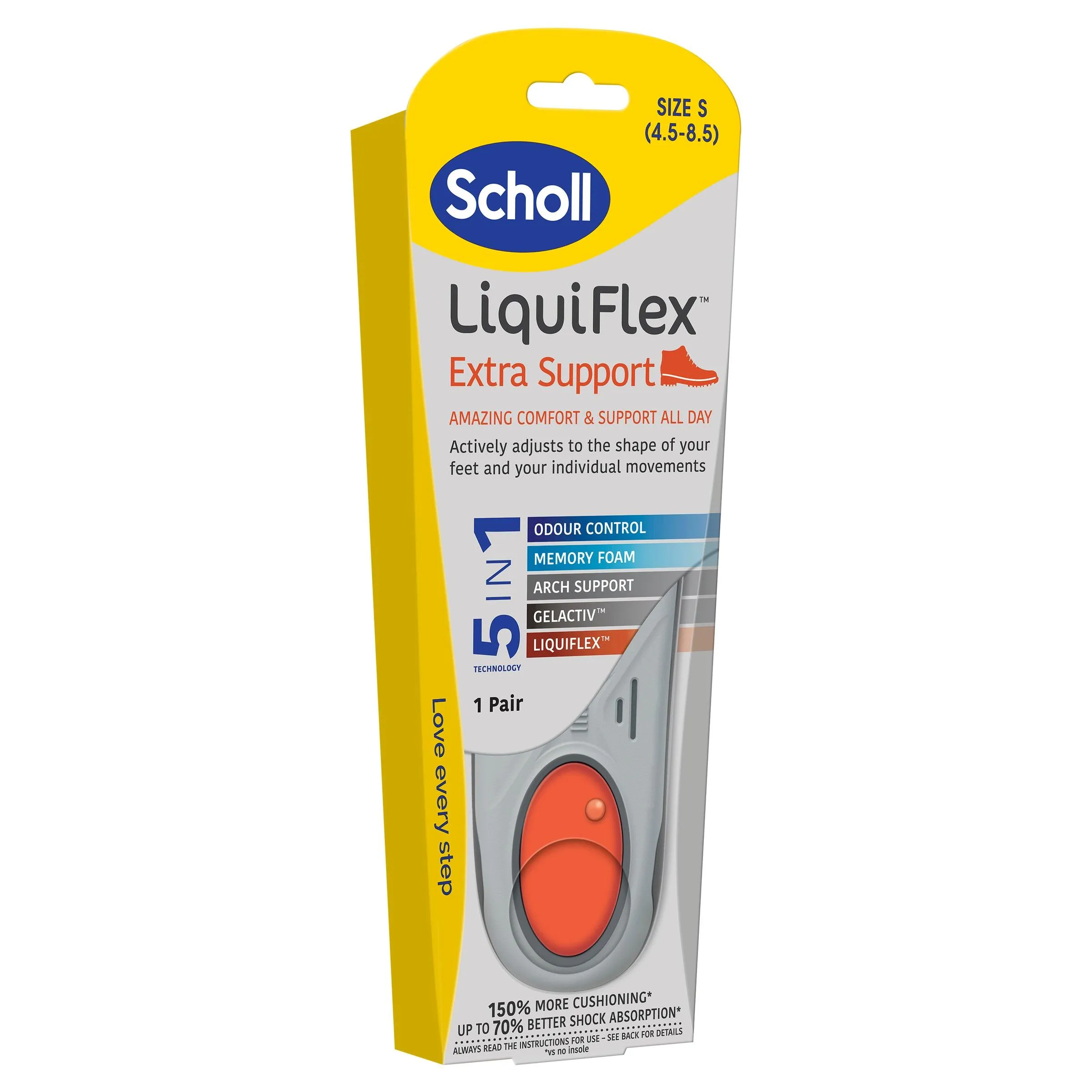 Scholl Liquiflex Insoles Extra Support Small