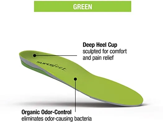 Superfeet Green Insoles | High Arch Support | Orthotic Shoe Inserts for Maximum Support | Unisex