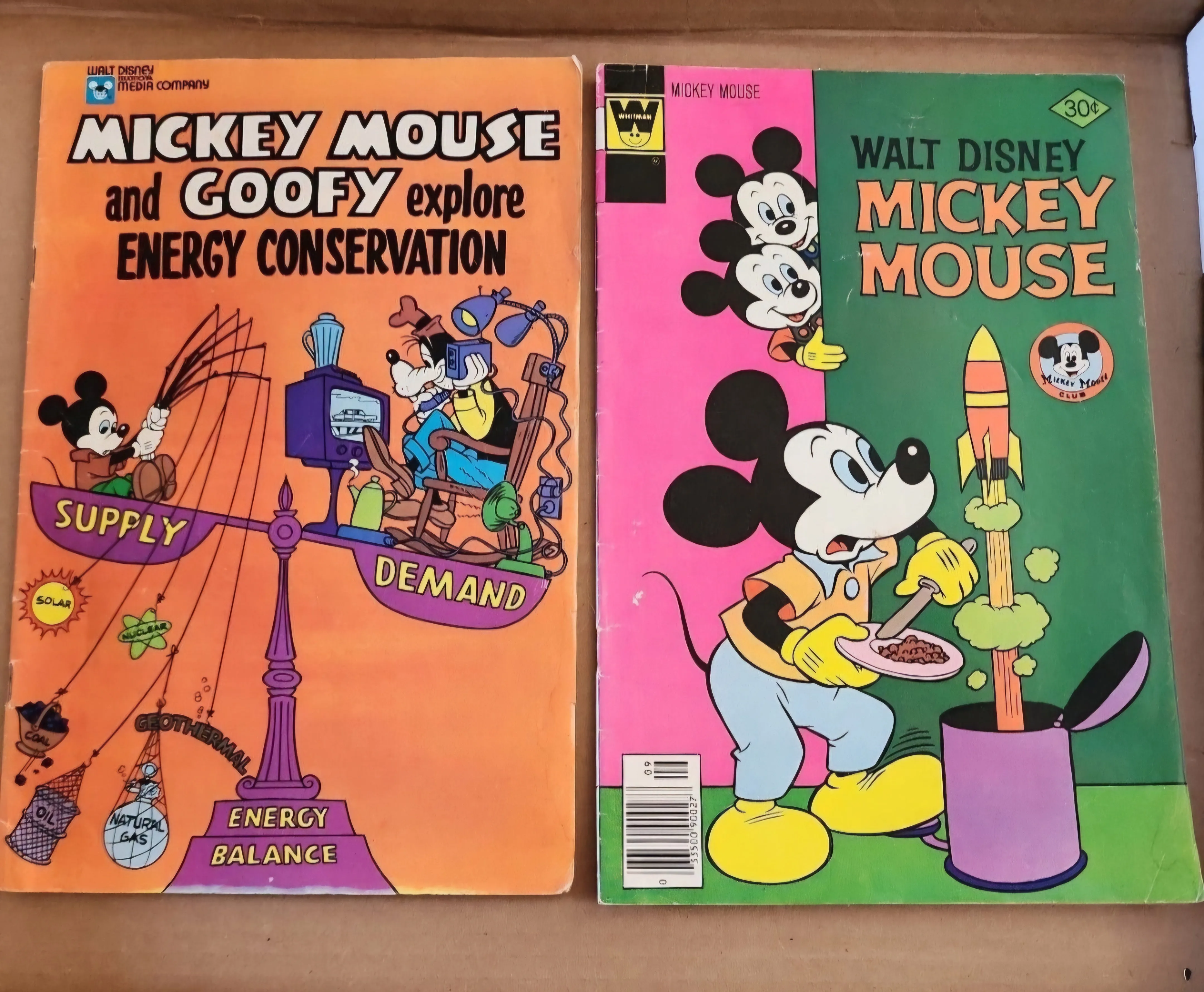Vintage Mickey Mouse Comic Books (1977 & 1978) - Energy Conservation & More!